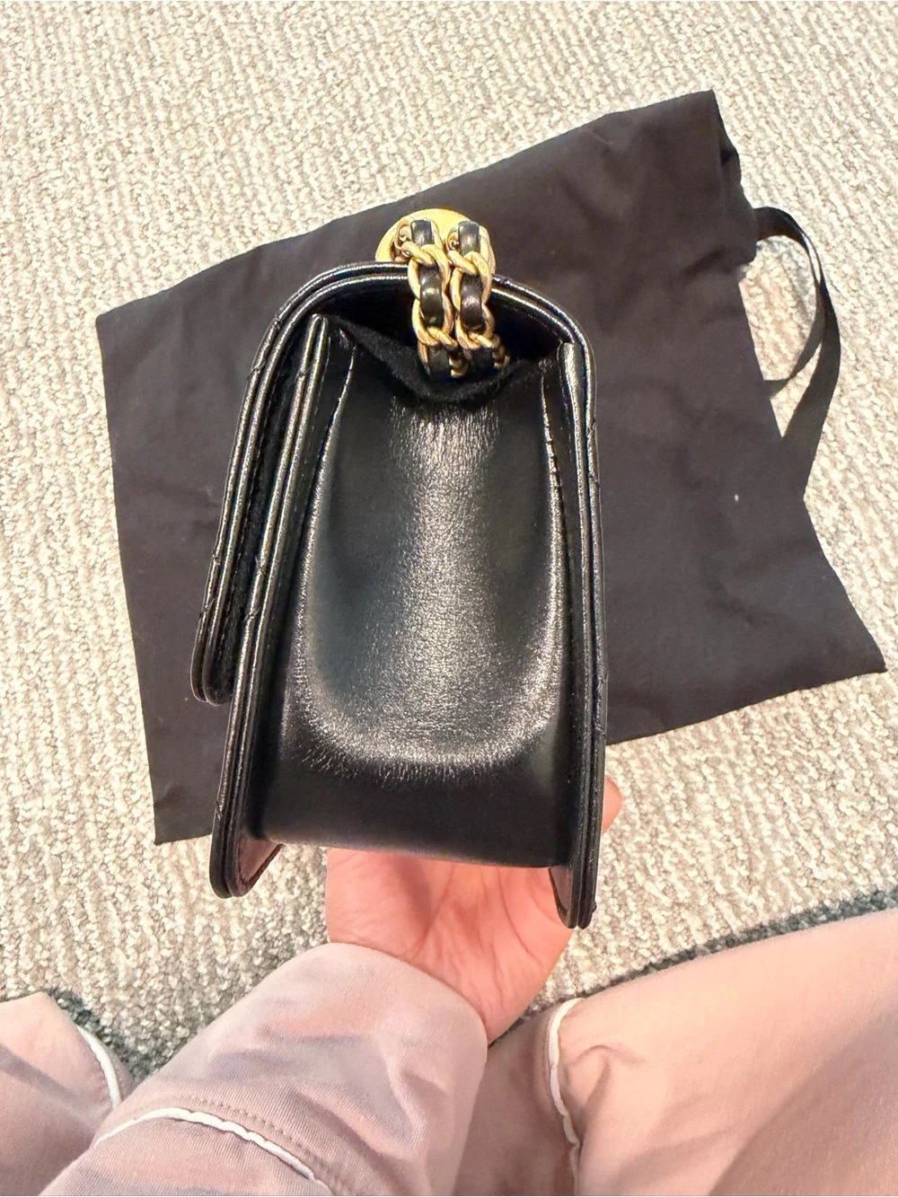 CHANEL Small Flap Bag in Shiny Calfskin & Gold-Tone Metal